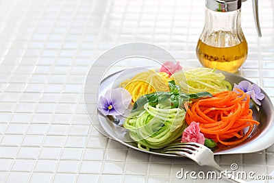 Healthy diet vegetable noodles salad Stock Photo