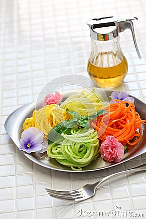 Healthy diet vegetable noodles salad Stock Photo