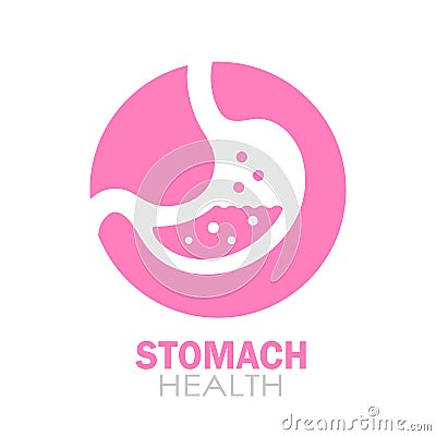 Healthy digestion, stomach health logo Vector Illustration