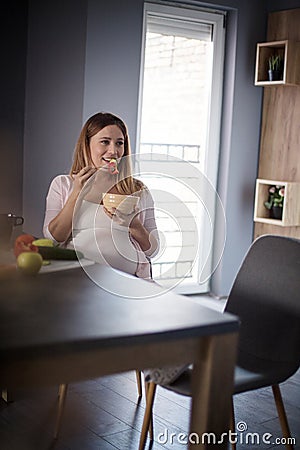 Healthy eating for a healthy baby Stock Photo