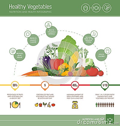 Healthy eating infographic Vector Illustration