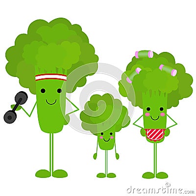 Healthy family broccoli Stock Photo