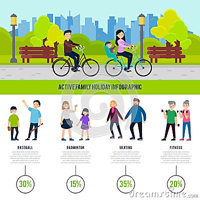 Healthy Family Infographic Concept Vector Illustration