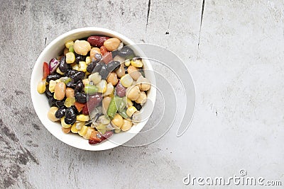 Healthy Five Bean Salad Stock Photo