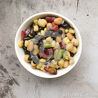 Healthy Five Bean Salad Stock Photo