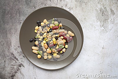 Healthy Five Bean Salad Stock Photo