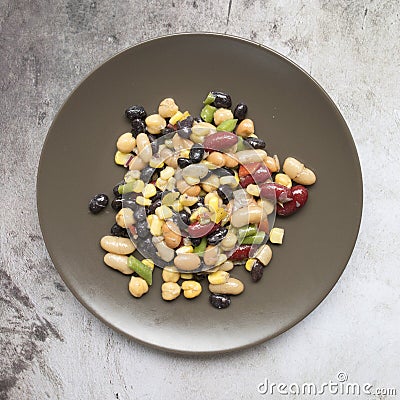 Healthy Five Bean Salad Stock Photo