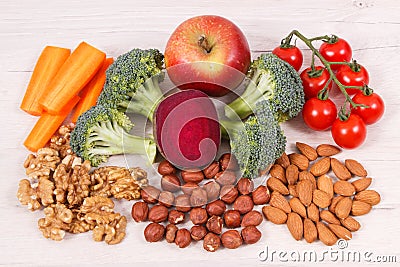 Healthy food for brain power and good memory, nutritious eating containing natural minerals Stock Photo