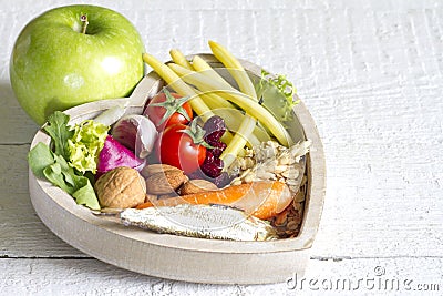 Healthy food in heart diet abstract concept Stock Photo