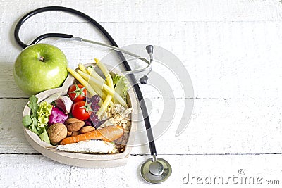 Healthy food in heart diet abstract concept Stock Photo