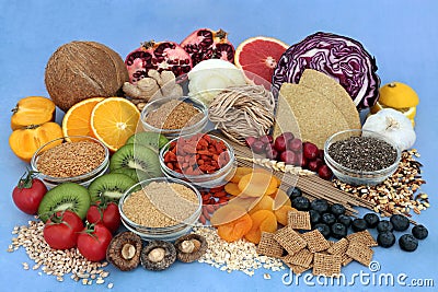 Healthy Food for a High Fibre Diet Stock Photo