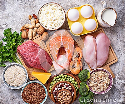 Healthy food high in protein Stock Photo