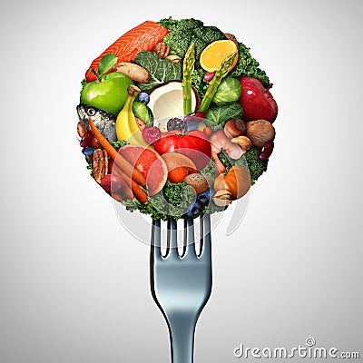 Healthy Food Eating Symbol Cartoon Illustration