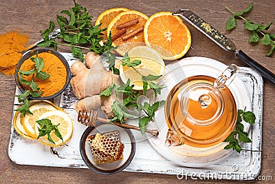 Healthy food immune boosting selection Stock Photo