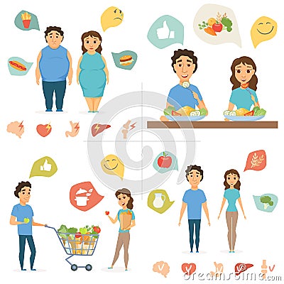 Healthy food infographics Vector Illustration