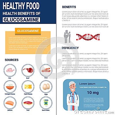 Healthy Food Infographics Products With Vitamins And Minerals, Health Nutrition Lifestyle Concept Vector Illustration