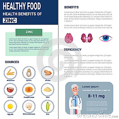 Healthy Food Infographics Products With Vitamins And Minerals, Health Nutrition Lifestyle Concept Vector Illustration