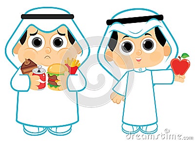 Healthy food and junk food Vector Illustration