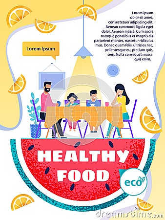 Healthy Food and Lifestyle Promotion Text Brochure Vector Illustration