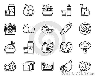 Healthy Food outline icon and symbol for website, application Vector Illustration
