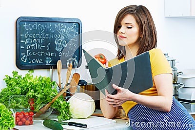 Healthy food recipe. Woman cooking. Stock Photo