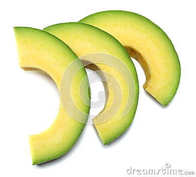 healthy food. sliced avocado on white background. top view Stock Photo