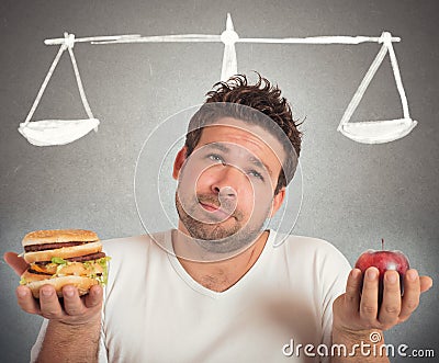 Healthy food and unhealthy Stock Photo