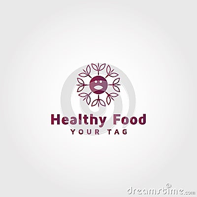 Healthy food vector logo design Vector Illustration