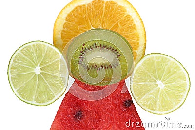 Healthy four fruit pyramid. Balance.Colorful Food & beverage Stock Photo