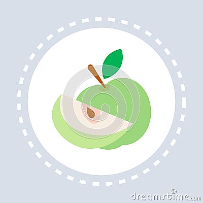 Healthy fresh food apple fruit icon healthcare medical service logo medicine and health symbol concept flat Vector Illustration