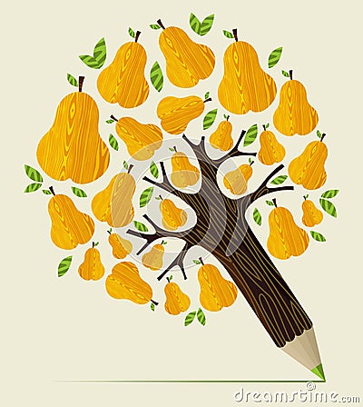 Healthy fruit concept tree Vector Illustration