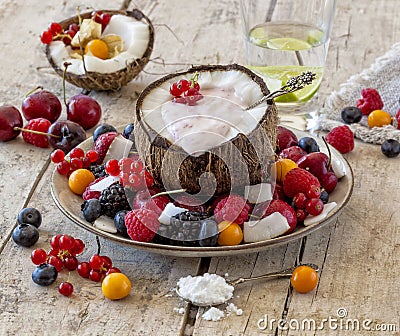 Healthy fruit salad Stock Photo