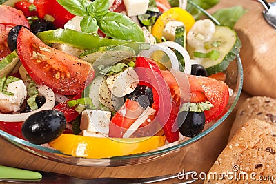 Healthy Greek Salad Stock Photo