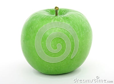 Healthy green apple fruit isolated over white Stock Photo