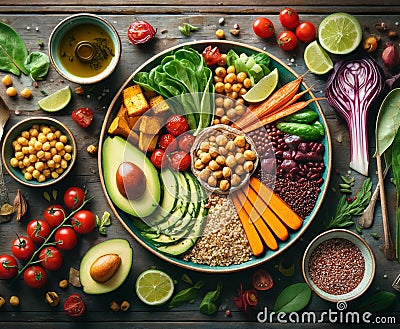 Healthy Green food Clean eating selection spinach, spirulina, green peas on wooden background Stock Photo