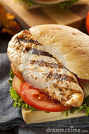 Healthy Grilled Chicken Sandwich Stock Photo