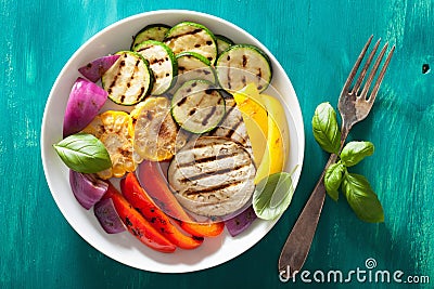 Healthy grilled vegetables on plate Stock Photo