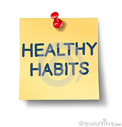 Healthy habits office notes Stock Photo