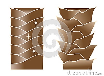 Healthy hair cuticles and damaged hair cuticles. hair care and beauty concept Vector Illustration