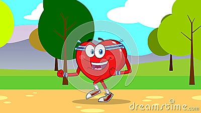 Healthy Heart Cartoon Character Jogging in the Park Stock Video - Video of  fast, medicine: 207433155