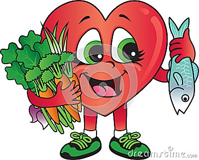 Healthy heart foods Vector Illustration