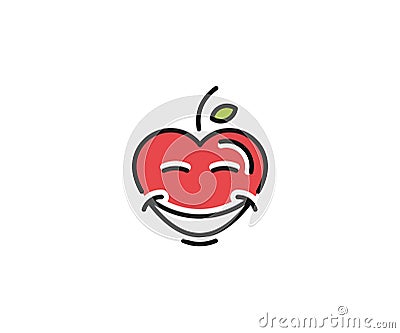 Healthy heart logo template. Happy heart character vector design Vector Illustration