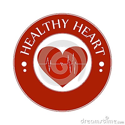 Healthy heart symbol icon vector illustration isolated with heartbeat line Vector Illustration