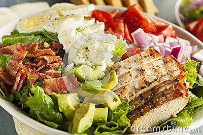 Healthy Hearty Cobb Salad Stock Photo