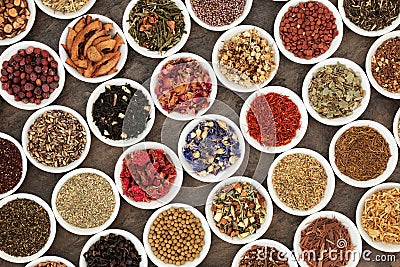 Healthy Herb Teas Stock Photo