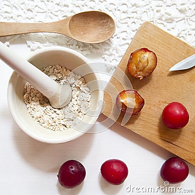 Healthy herbal flat lay for your beauty Stock Photo