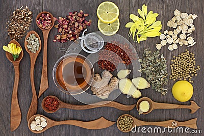 Healthy Herbal Teas Stock Photo