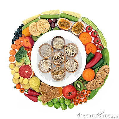 Healthy High Fibre Food for Digestive Health Stock Photo