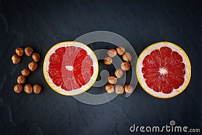 Healthy holidays food and diet. New years 2020 decisions about a healthy lifestyle Stock Photo