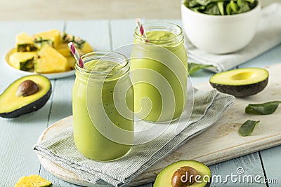 Healthy Homemade Avocado Smoothie Stock Photo